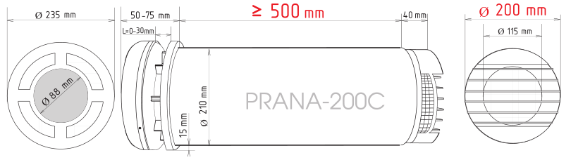 Рекуператор Prana 200C Eco Life M2023 8 prana-200C-eco-размеры